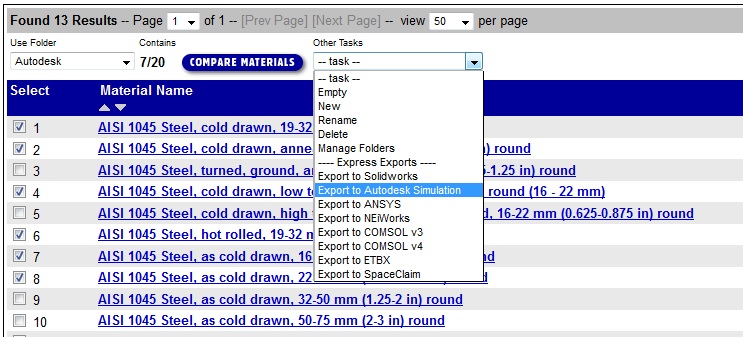 Material Property Data for Autodesk Simulation software