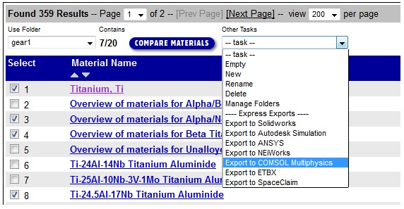 Express export for COMSOL software